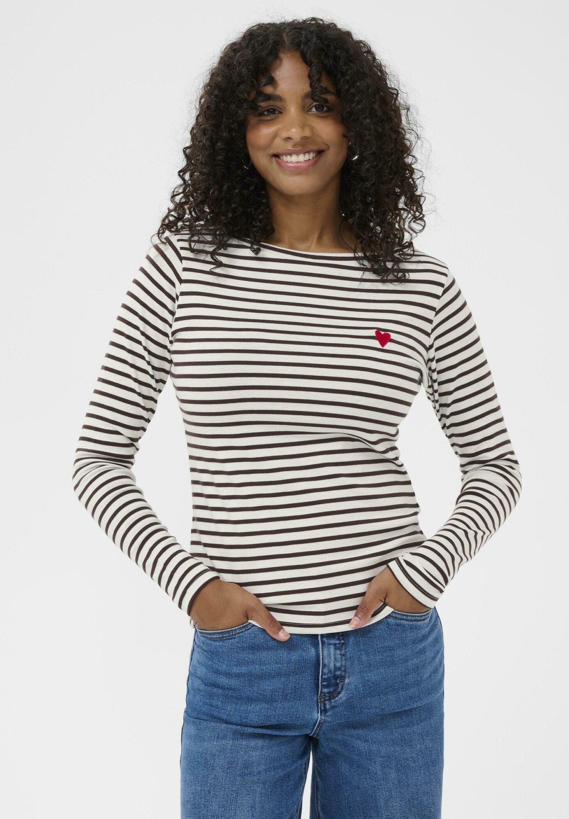 Kaffe KALIDDY BOATNECK T-SHIRT - Long sleeved top - chalk black