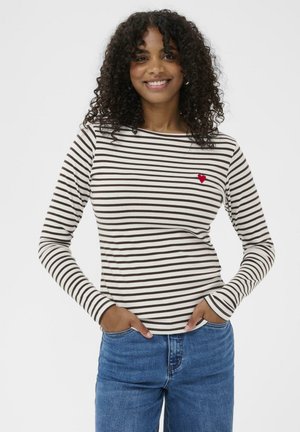 KALIDDY BOATNECK - Langarmshirt - chalk black coffee - red heart