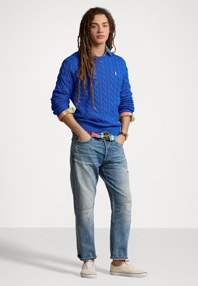 Polo Ralph Lauren CABLE-KNIT COTTON JUMPER - Pullover - heritage blue