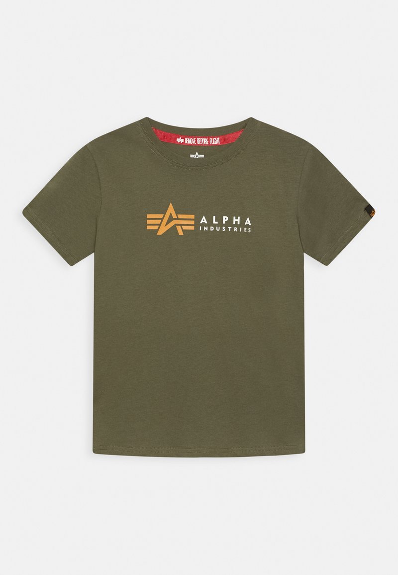 Alpha Industries LABEL KIDS TEENS UNISEX - T-shirt estampada - dark olive