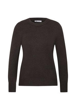 Street One, LANGARM PULLOVER MIT RUNDHALS UND RAFFUNG - Pullover - black coffee mel