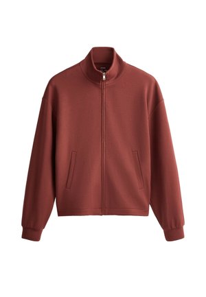 OYSHO, HIGH-NECK ZIP-UP JACKET - Summer jacket - dark brick