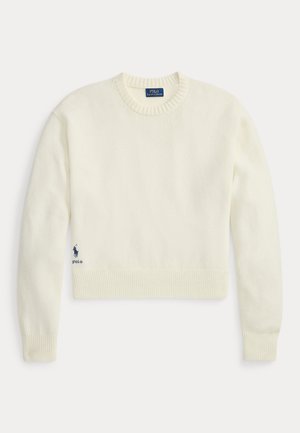 Polo Ralph Lauren, WOOL BLEND CROPPED CREWNECK JUMPER - Trui - authentic cream