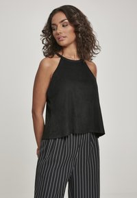 Urban Classics LADIES PEACHED RIB NECKHOLDER TANK - Bluză - black