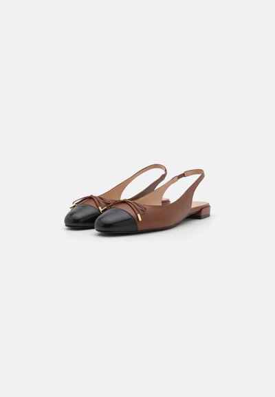 Stuart Weitzman SLEEK BOW SLINGBACK FLAT - Ballerine sling - bridle brown/black