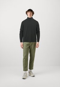Jack & Jones PREMIUM JPRBLABUSHWICK ETHAN ROLL NECK - Majica z dolgimi rokavi - black onyx