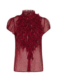 LILJASZ CRINKLE SS SHIRT - Palaidinė - red reg leopard