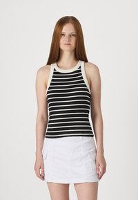 GAP MOD RIB HALTER CROP - Top - black/white