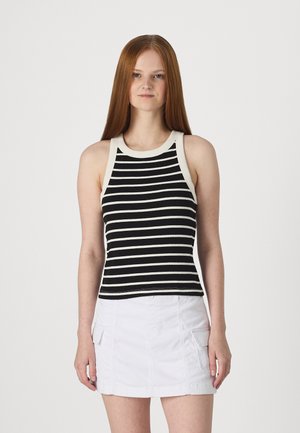 GAP MOD RIB HALTER CROP - Top - black/white