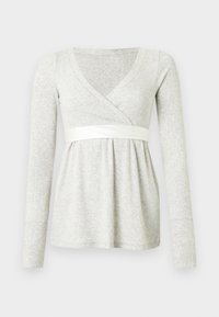 WRAP FRONT BABYDOLL - Long sleeved top - grey