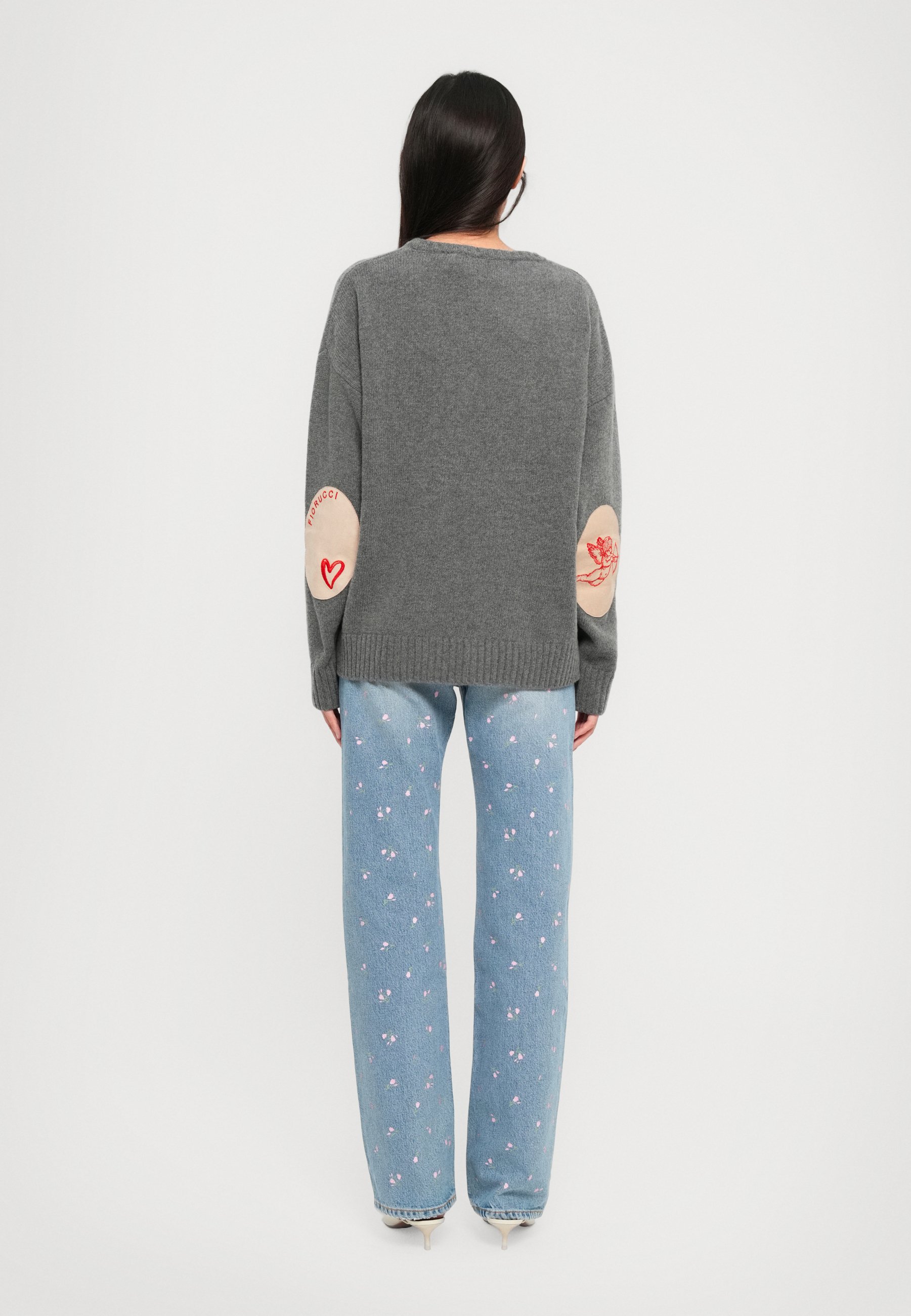 Fiorucci WOMEN CUPID ELBOW PATCH SWEATER - Jumper - grey - Zalando
