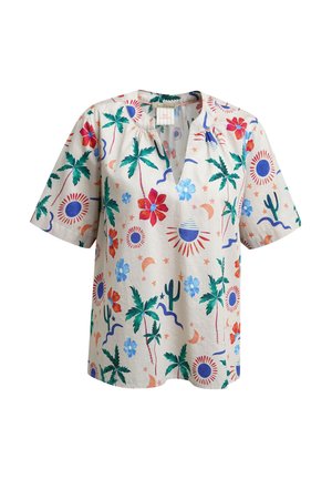 Smith&Soul, SMITH&SOUL KURZÄRMELIGE SCHLUPFBLUSE MIT  ALL OVER PRINT - Bluse - beige