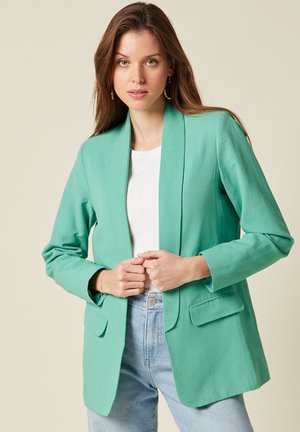 MIT SCHALKRAGEN - Manteau court - vert menthe