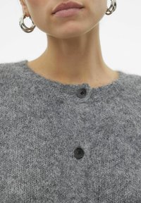 Vero Moda VMNOVAH LS O-NECK BUTTON NOOS  - Vest - dark grey melange