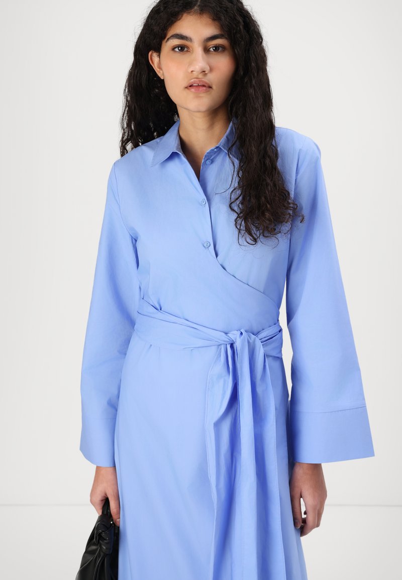 Selected Wrap Tailored - Shirt dress - cornflower blue/blue - Zalando.ie