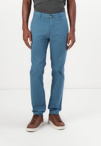 TOM TAILOR REGULAR WASHED - Vászonnadrágok - real teal blue