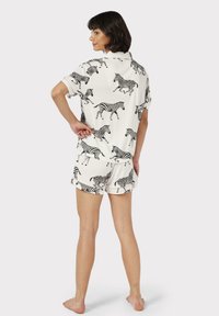 Chelsea Peers ZEBRA PRINT V-NECK BUTTON UP - Pyjama - white