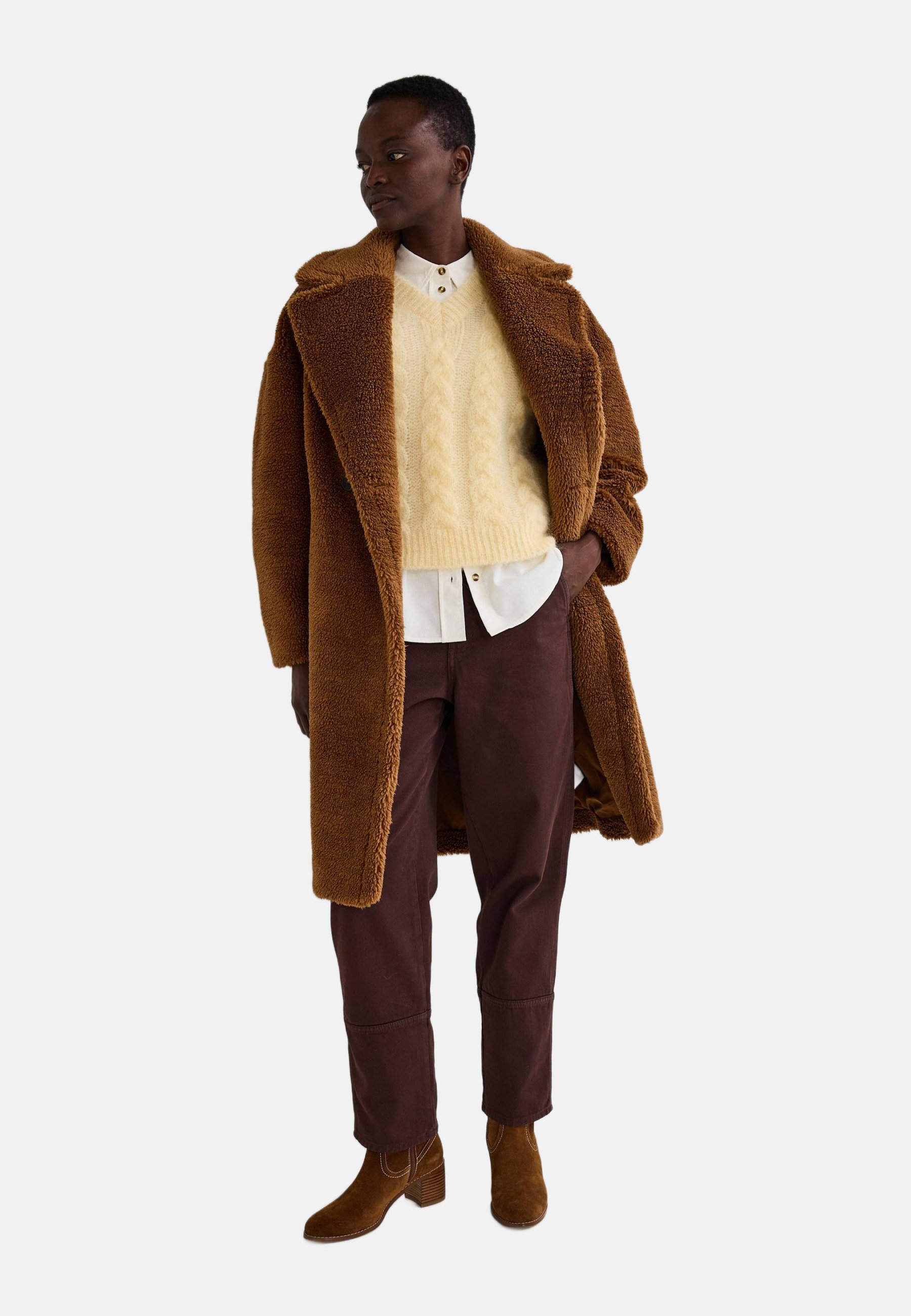 Parka Cache Cache Manteau Long Manteau Camel Cache Cache Veste