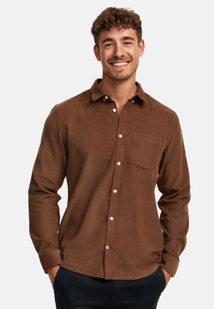 Kronstadt JOHAN CORDUROY SHIRT - Vapaa-ajan kauluspaita - brown