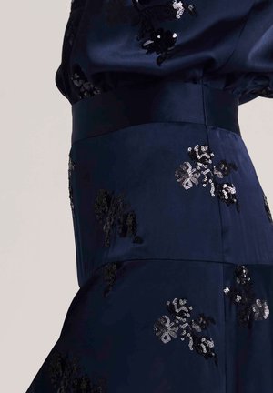 MADELEINE, MADELEINE ROCK SATINROCK IN A-LINIE MIT PAILLETTEN - A-line skirt - navy