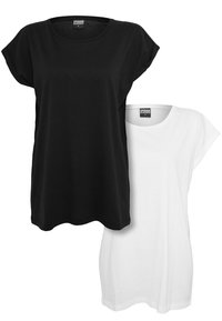 EXTENDED SHOULDER 2-PACK - Basic póló - black/white
