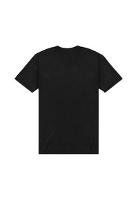 Sort bomulds t-shirt, kortærmede, rund hals, ensfarvet, ingen synlige logoer eller mønstre, glat tekstur og almindelig pasform.