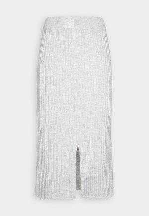 Pieces, PCJOSE MIDI SLIT SKIRT - Uska suknja - light grey melange