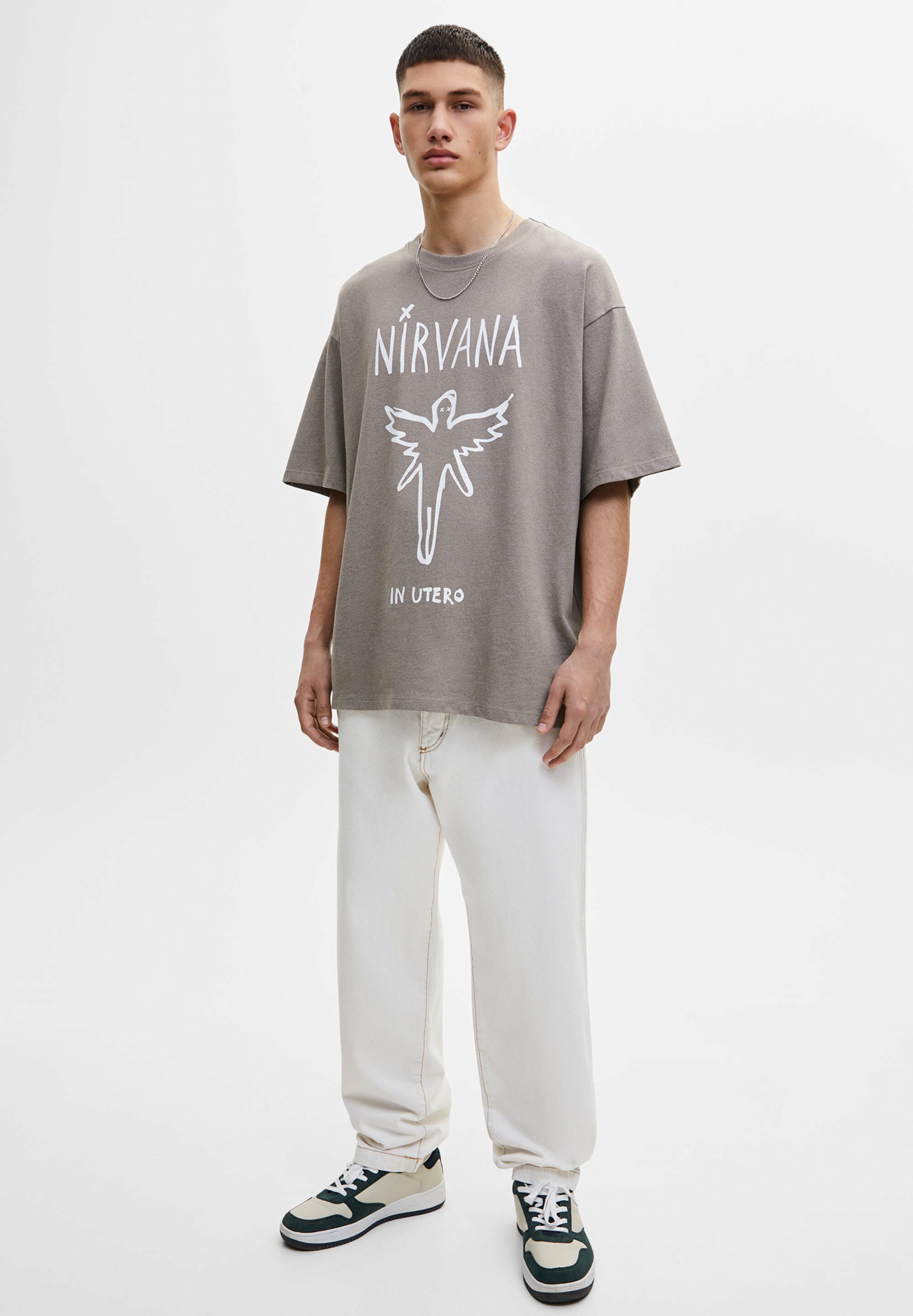 nirvana t shirt brown