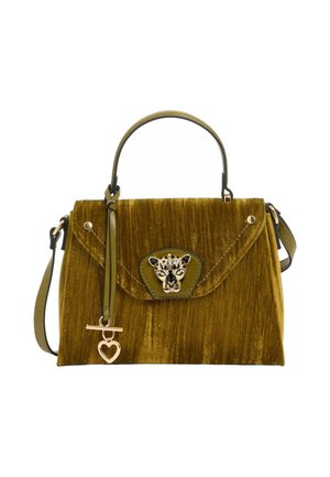 HANDLE  - Geantă de mână - olive green velvet