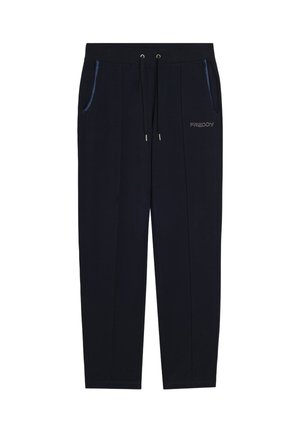 Musta kapenevat mallia oleva college-housut nyörivyötäröllä, sivutaskuilla ja pienellä "FREDDY"-logolla vasemman reiden yläosassa.