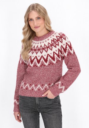 Strickpullover - burgundy multicolor