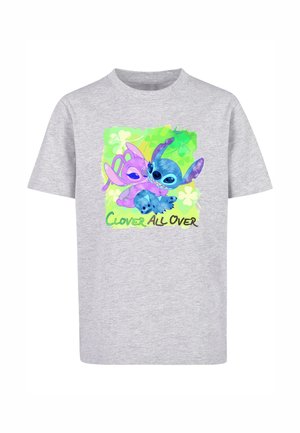 LILO AND STITCH - ST PATRICK'S DAY CLOVER  - Print T-shirt - heather grey