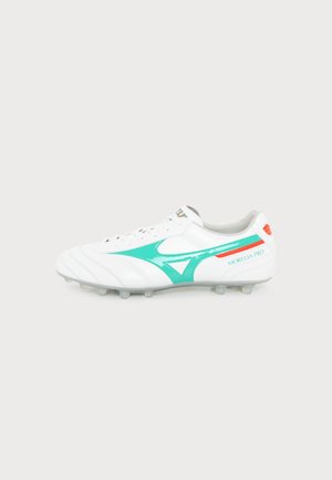 Mizuno MORELIA II PRO UNISEX - Chaussures de football pour terrain sec - white/arcadia/lava orange