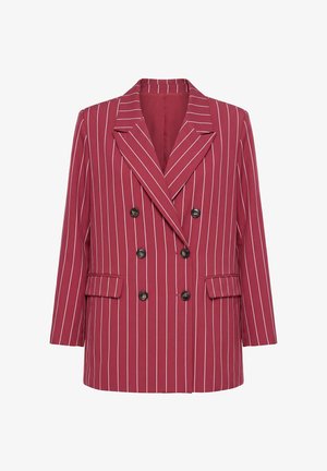 Studio Untold, NADELSTREIFEN-BLAZER, STRAIGHT SHAPE, DOPPELREIHIGE KNOPFLEISTE - Korte frakker - dark red