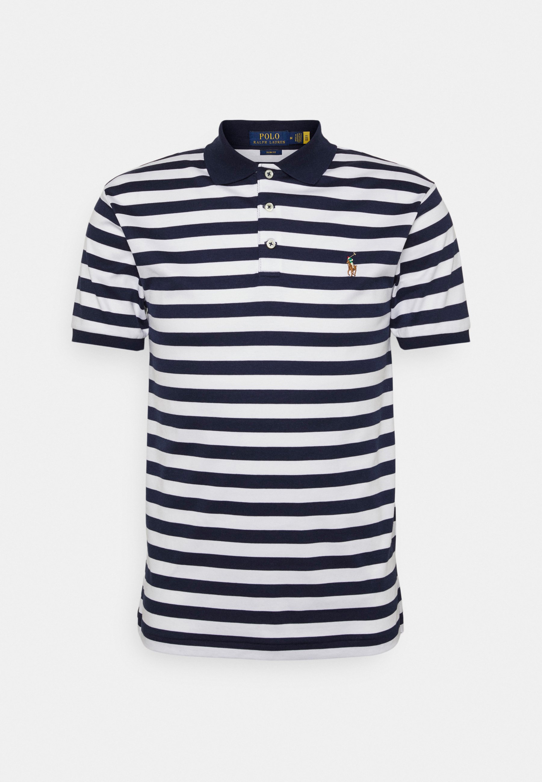 Polo Ralph Lauren SLIM FIT STRIPED SOFT COTTON POLO SHIRT - Polo shirt -  french navy/white/dark blue 