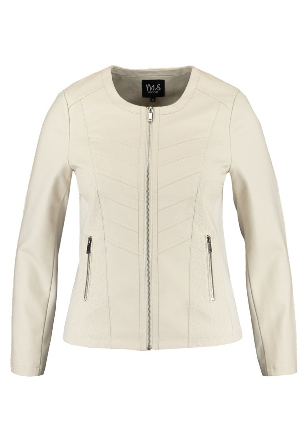 leather jacket round neck