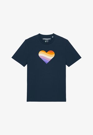 watapparel, RAINBOW HEART - T-Shirt print - french navy