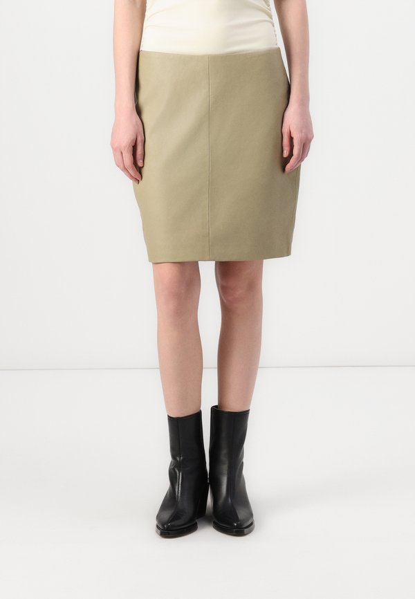 CECILIANA CLASSIC  - Leather skirt - beige