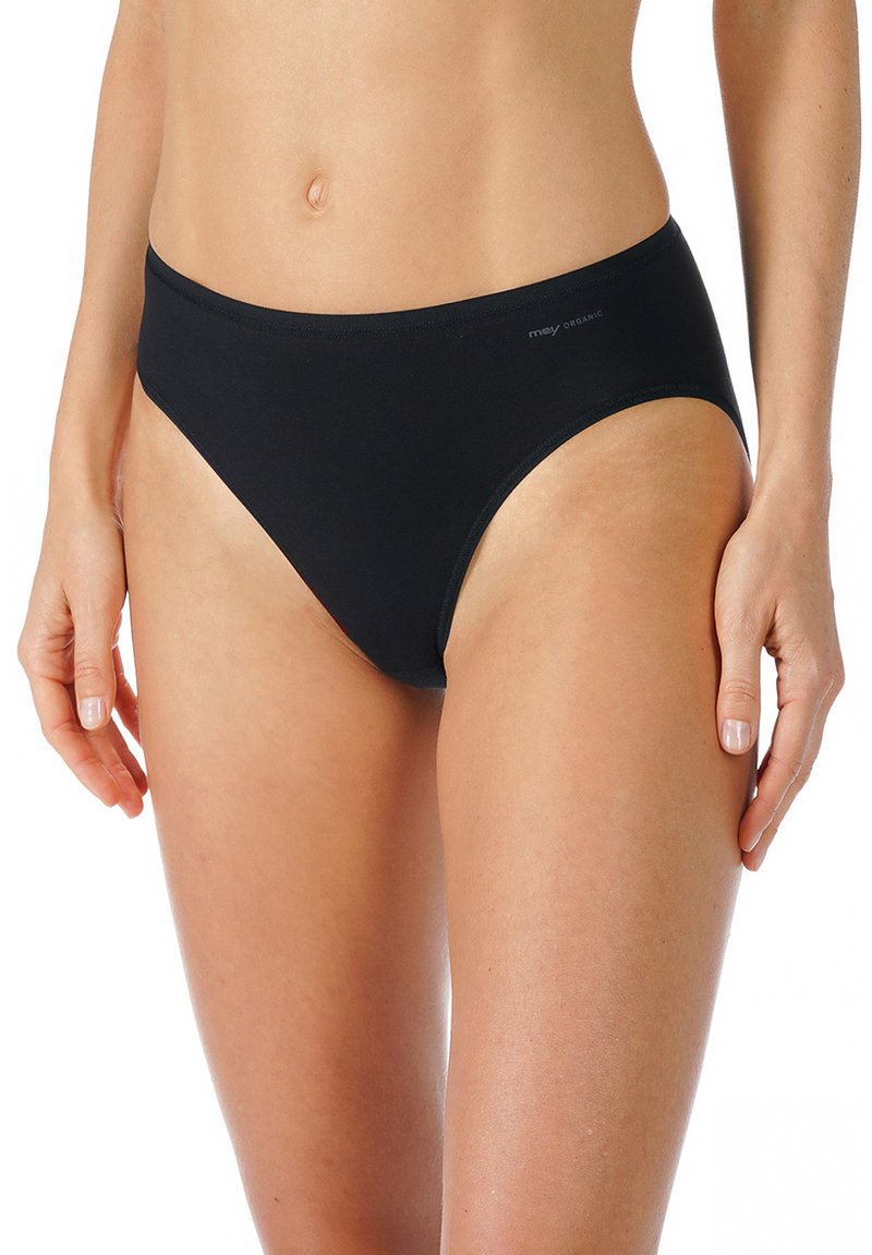 Svart högmidjad byxa i bomull med en smidig textur och minimal logotypdetalj. Designen har en klassisk, sömlös passform.