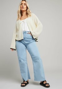 Yours Clothing - TIE FRONT - Cardigan - white Thumbnail Image 1