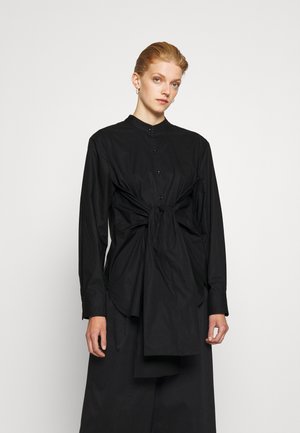 TIED SHIRT - Button-down blouse - black