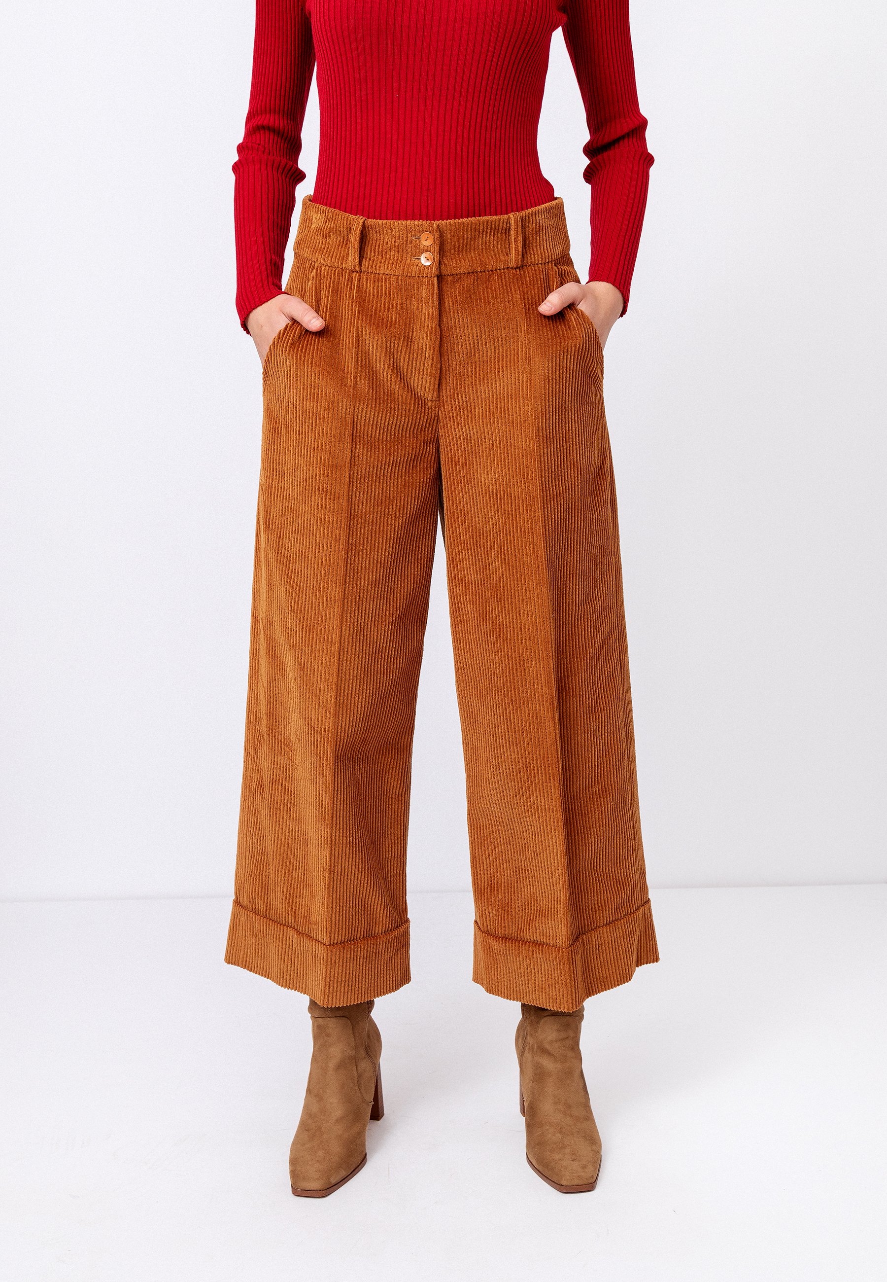 Ivko CAPRI CORDUROY - Pantaloni - nougat/marrone - Zalando.it