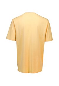 T-shirt a maniche corte in cotone giallo chiaro. Collo rotondo, texture morbida, finitura liscia e senza motivi o accenti visibili.