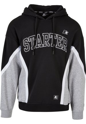 Starter HERREN STARTER THROWBACK - Hoodie - black/heathergrey