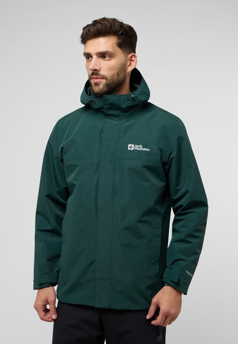 Jack Wolfskin ALTENBERG 3IN1 - Regenjas - black olive