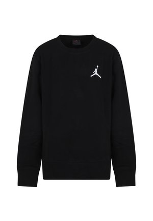 Felpa nera realizzata in cotone, con maniche lunghe, colletto a girocollo e logo Jumpman bianco sul lato sinistro del petto.