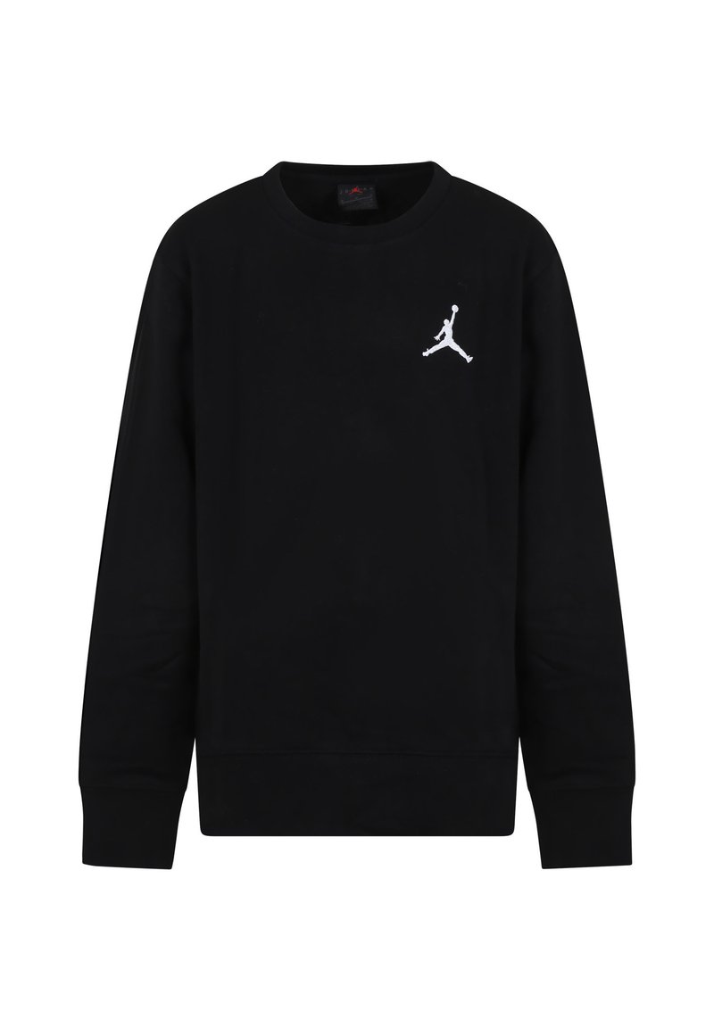 Felpa nera realizzata in cotone, con maniche lunghe, colletto a girocollo e logo Jumpman bianco sul lato sinistro del petto.