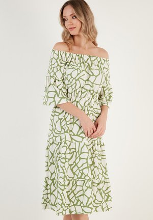 LELA REGULAR FIT - Day dress - ecru green