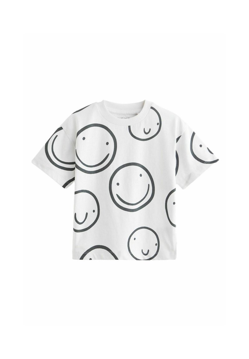 Next ALL OVER SHORT SLEEVE - REGULAR FIT - Camiseta estampada - white black