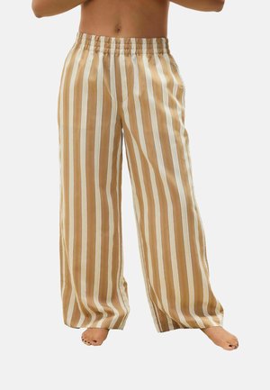 TALL FIT -  STRIPED   - Pyžamové nohavice - ecru brown